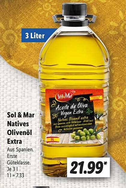Sol & Mar Natives Olivenöl Extra 3 Liter