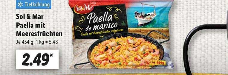 Sol & Mar Paella mit Meeresfrüchten