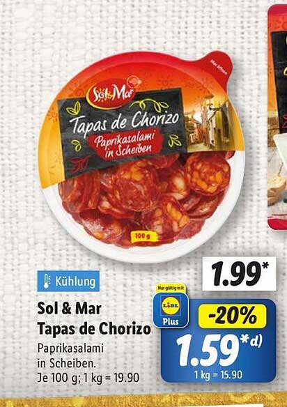 Sol & Mar Tapas de Chorizo - Paprikasalami in Scheiben