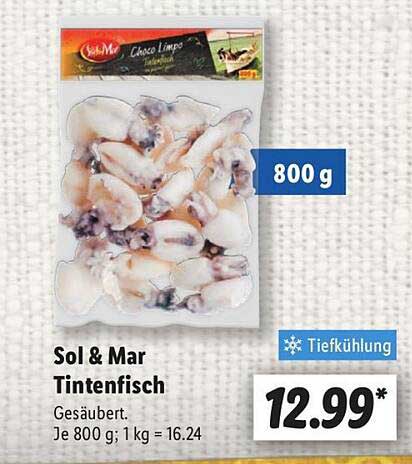 Sol & Mar Tintenfisch 800 g - Gesäubert und bereit für Ihren Genuss