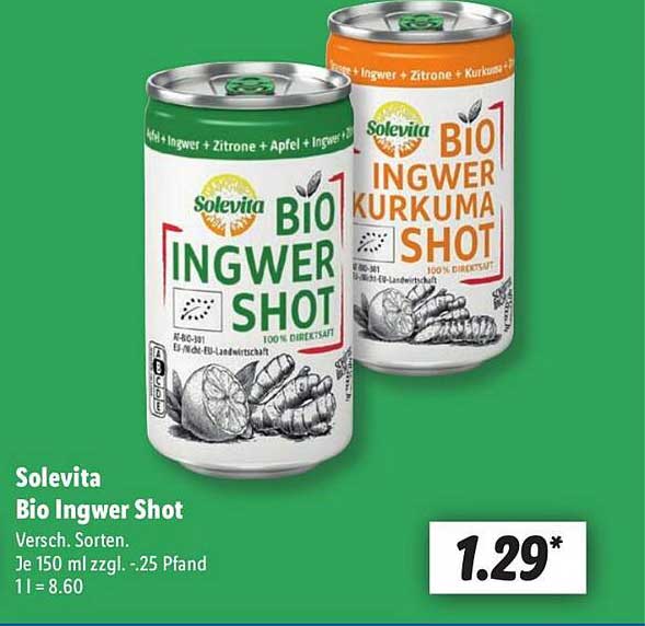 Solevita Bio Ingwer Shot - Verschiedene Sorten
