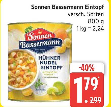 Sonnen Bassermann Eintopf - Hühner Nudel Eintopf 800 g