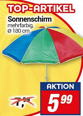 Sonnenschirm mehrfarbig, Ø 180 cm