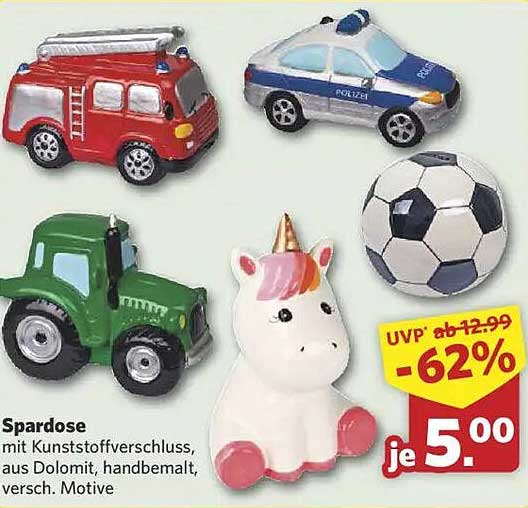 Spardose – Handbemalte Motive für Kinder, ab 5,00 €
