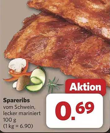 Spareribs vom Schwein, lecker mariniert 100 g