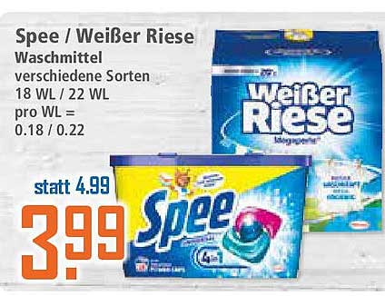 Spee / Weißer Riese Waschmittel - 18 WL / 22 WL