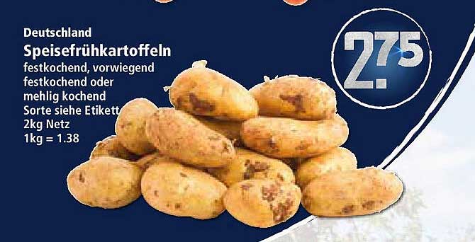 Speisefrühkartoffeln 2kg Netz
