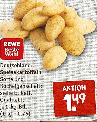 Speisekartoffeln Qualität I, 2-kg Beutel für nur 1,49 €