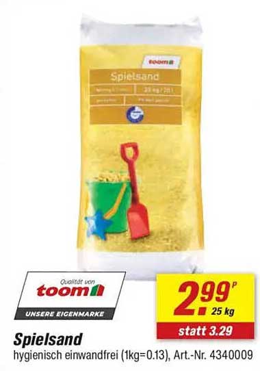 Spielsand 25 kg - Hygienisch einwandfrei