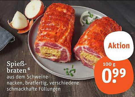 Spießbraten aus dem Schweinenacken - brattfertig und vielfältig befüllt