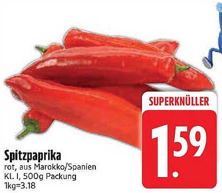 Spitzpaprika rot, aus Marokko/Spanien, 500g