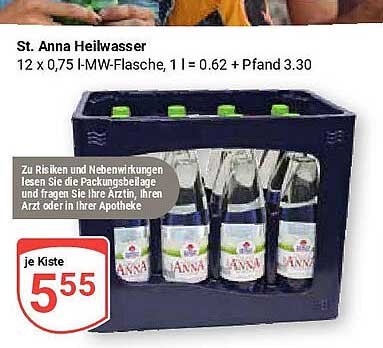 St. Anna Heilwasser 12 x 0,75 l- MW-Flasche