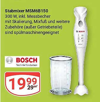 Stabmixer MSM6B150 von Bosch - 300 W inkl. Messbecher