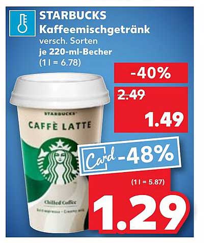 STARBUCKS Kaffee-mischgetränk versch. Sorten je 220-ml-Becher