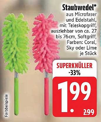 Staubwedel* aus Mikrofasern und Edelstahl mit Teleskopgriff