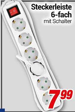 Steckerleiste 6-fach mit Schalter