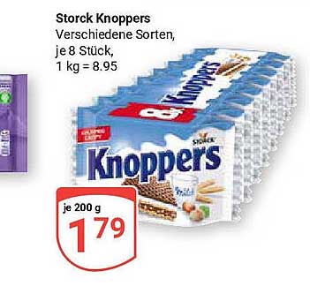 Storck Knoppers Verschiedene Sorten, je 8 Stück