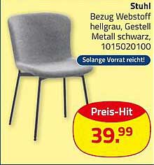 Stuhl Bezug Webstoff hellgrau, Gestell Metall schwarz, 1015020100
