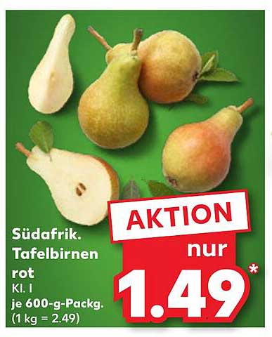 Südafrikanische Tafelbirnen rot, Kl. I