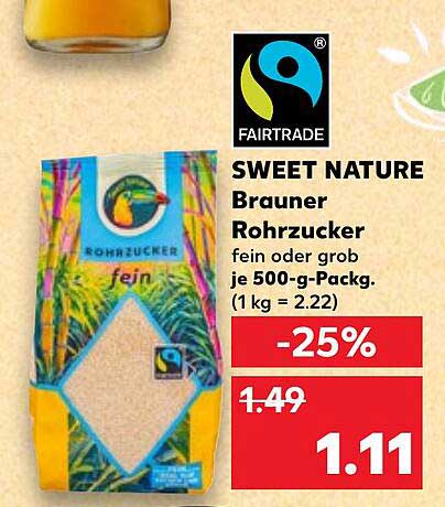 SWEET NATURE Brauner Rohrzucker 500 g
