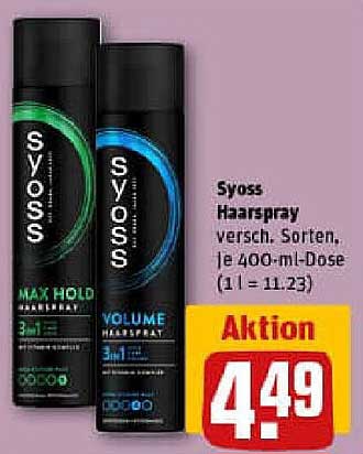 Syoss Haarspray, verschiedene Sorten, 400-ml-Dose