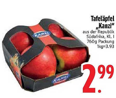 Tafeläpfel "Kanzi" aus der Republik Südafrika, 760g Packung