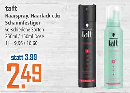 taft Haarspray, Haarspray oder Schaumfestiger - verschiedene Sorten 250ml/150ml