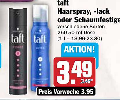 Taft Haarspray, -lack oder Schaumfestiger 250-50 ml Dose