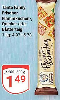 Tante Fanny Frischer Flammkuchen-, Quiche- oder Blätterteig