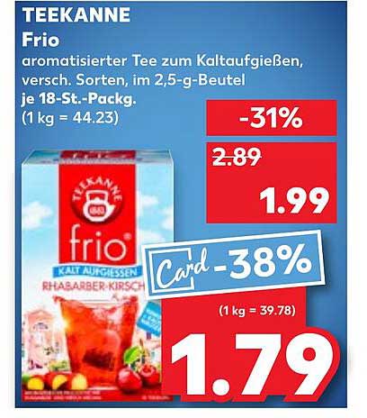 TEEKANNE Frio aromatisierter Tee zum Kaltaufgießen, Rhabarber-Kirsch