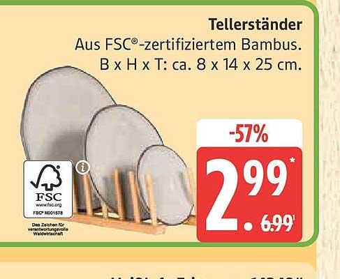 Tellerständer aus FSC®-zertifiziertem Bambus