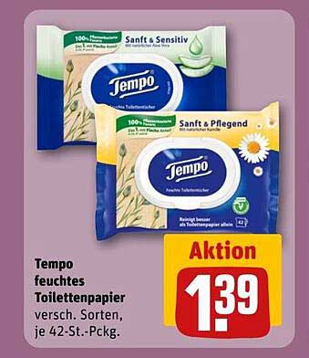 Tempo feuchtes Toilettenpapier, verschiedene Sorten, je 42-St.-Pckg.