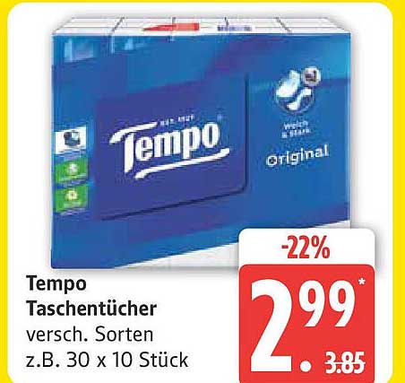 Tempo Taschenücher - Verschiedene Sorten, 30 x 10 Stück