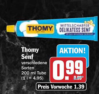 Thomy Senf verschiedene Sorten 200 ml Tube