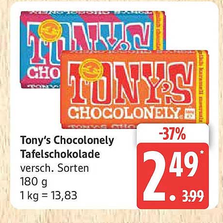 Tony’s Chocolonely Tafelschokolade – verschiedene Sorten
