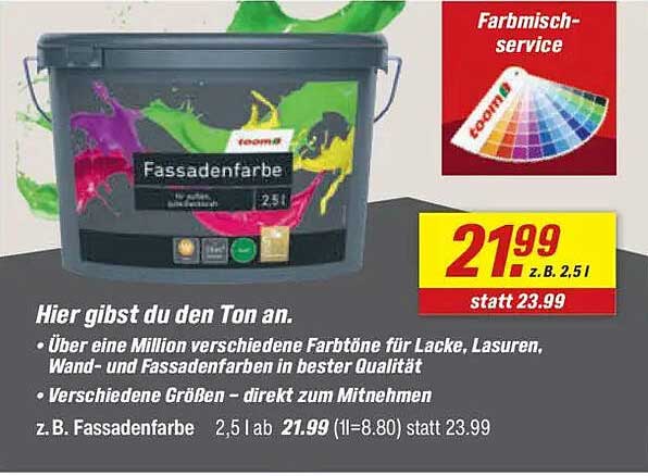 toom Fassadenfarbe 2,5 l