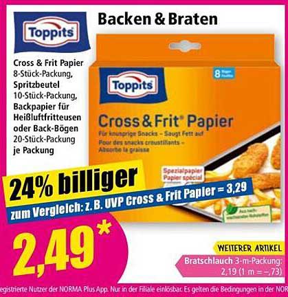 Toppits Cross & Frit Papier - 8 Stück-Packung