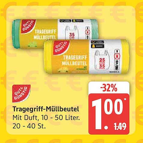 Tragegriff-Müllbeutel mit Duft, 10 - 50 Liter