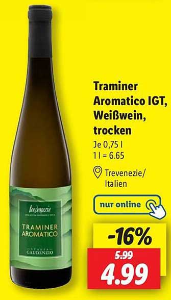 Traminer Aromatico IGT, Weißwein, trocken