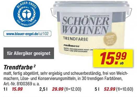 Trendfarbente von SCHÖNER WOHNEN – Hochwertige Farbe für Ihr Zuhause