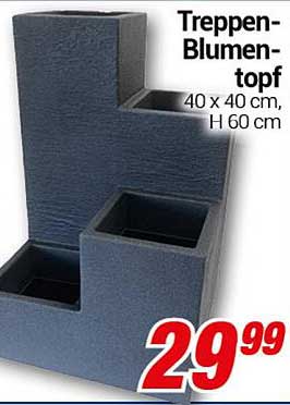 Treppen-Blumentopf 40 x 40 cm, H 60 cm
