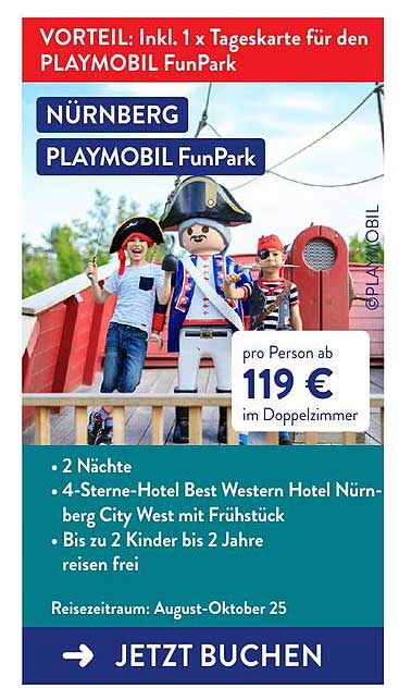 Übernachtung im 4-Sterne-Hotel Best Western inkl. Tageskarte für den PLAYMOBIL FunPark