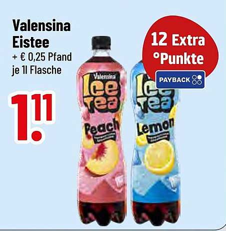 Valensina Eistee 1L - Peach und Lemon