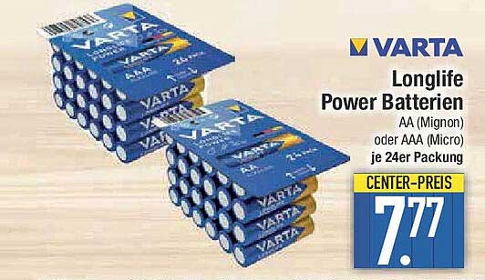 VARTA Longlife Power Batterien AA (Mignon) oder AAA (Micro) je 24er Packung