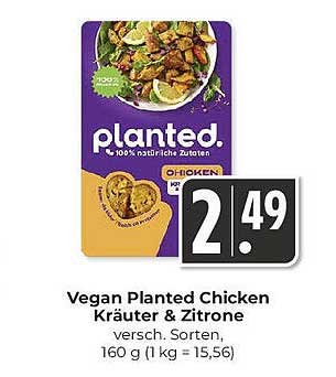 Vegan Planted Chicken Kräuter & Zitrone, 160 g