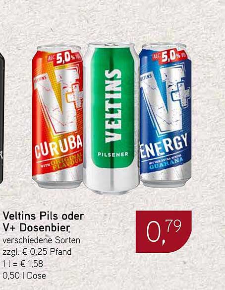 Veltins Pils oder V+ Dosenbier