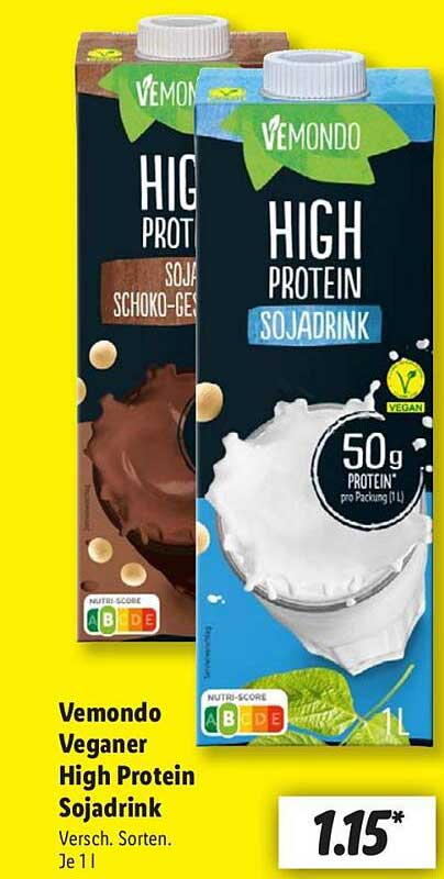 Vemondo Veganer High Protein Sojadrink - Verschiedene Sorten