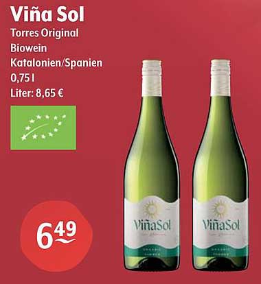 Viña Sol Torres Original Biowein aus Katalonien/Spanien 0,75 l