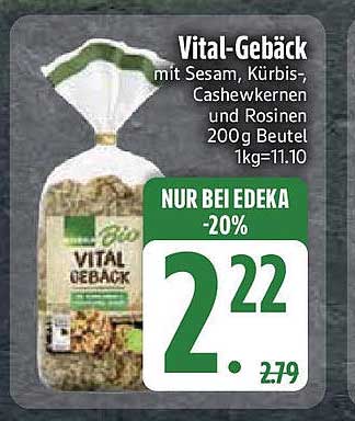 Vital-Gebäck mit Sesam, Kürbis-, Cashewkernen und Rosinen