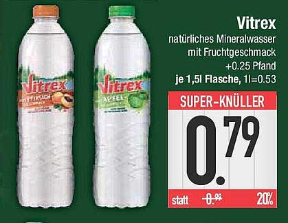 Vitrex natürliches Mineralwasser mit Fruchtgeschmack